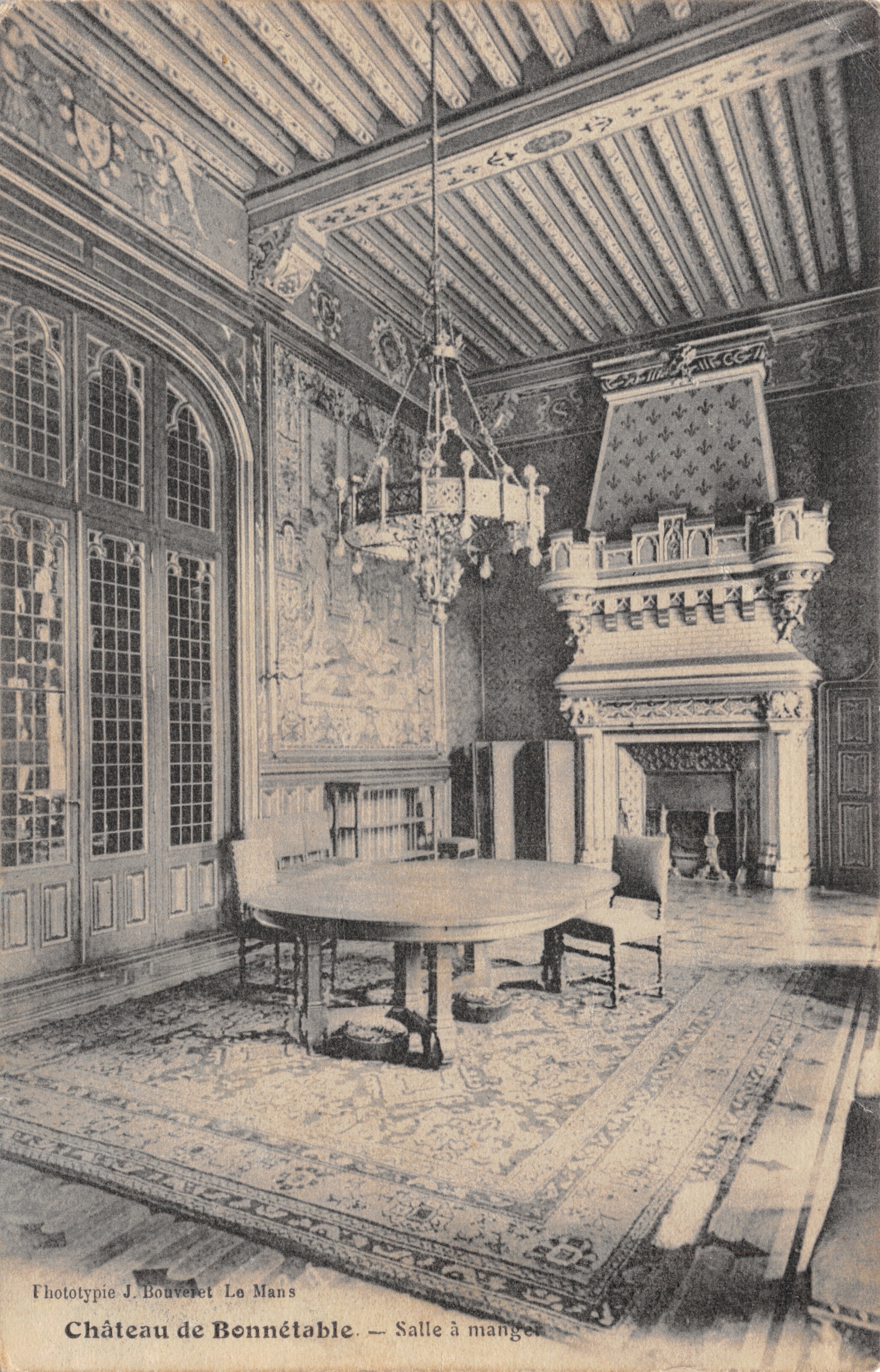 Château de Bonnétable — Salle à manger — Phototypie J. Bouveret Le Mans