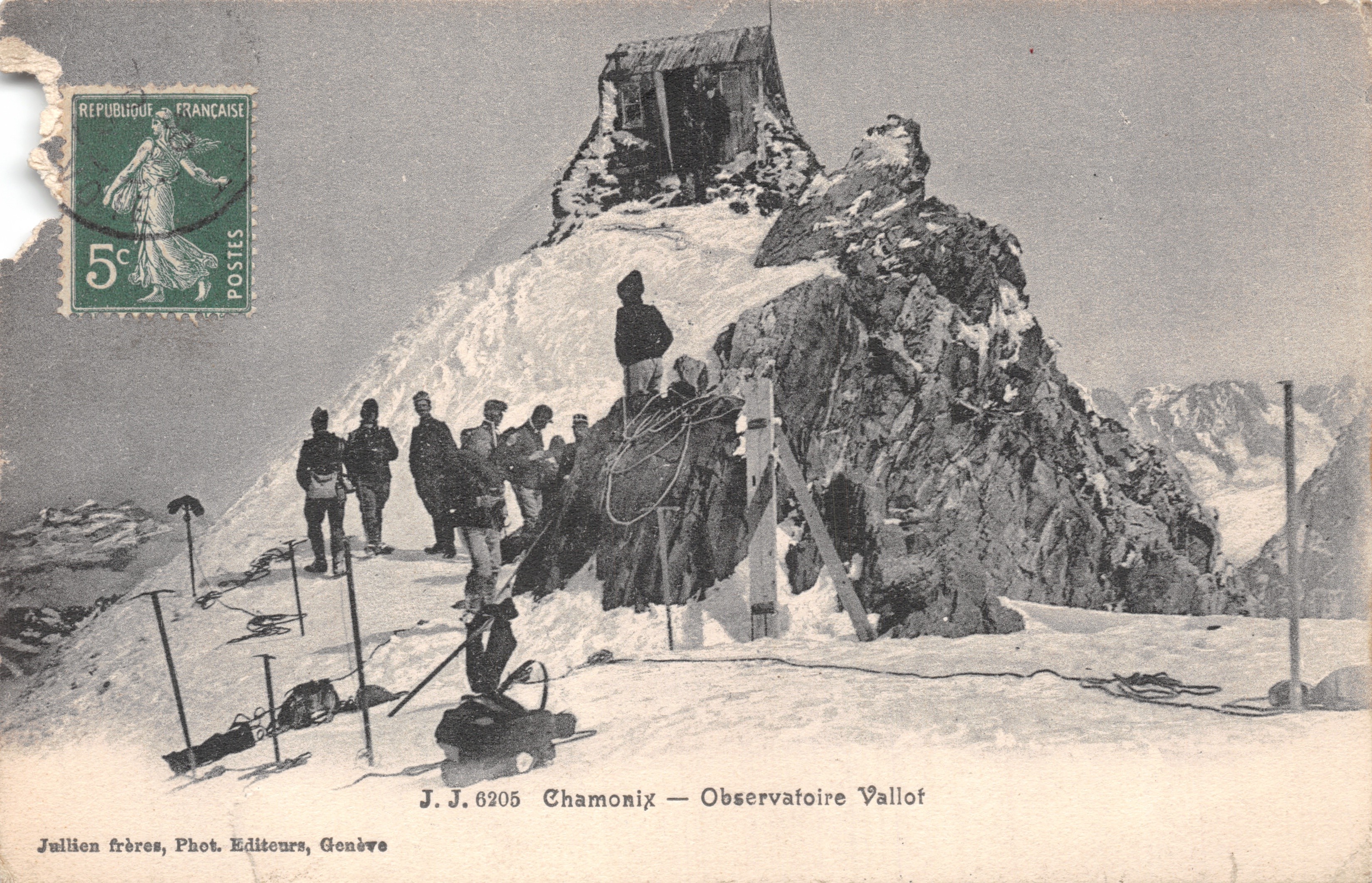 Chamonix — Observatorio Vallot — J.J. 6205, editor Jullien frères, Ginebra