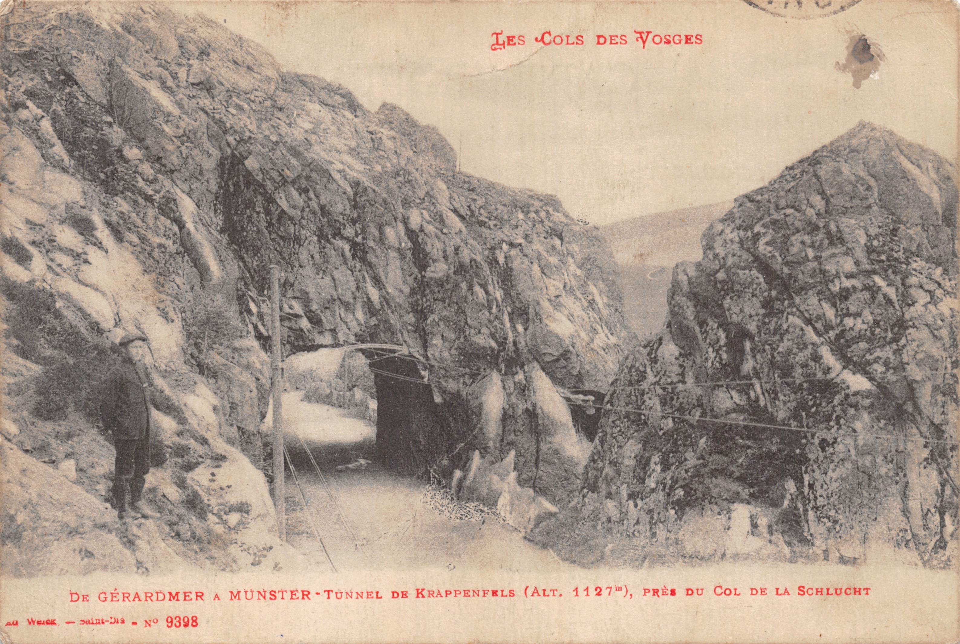 De Cols van de Vosges — Tunnel van Krappenfels (alt. 1127m), bij de Schlucht-pas — Ad Werck - Saint-Dié - N° 9398