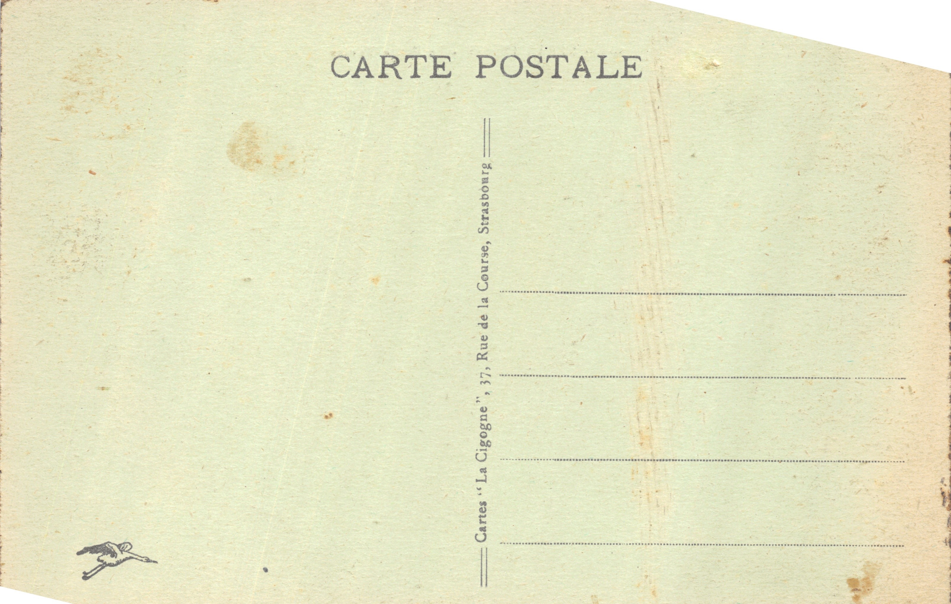 Strasbourg - Piccola Venezia — vista del canale con barca e cigni, editore 'Cartes "La Cigogne"' — Verso