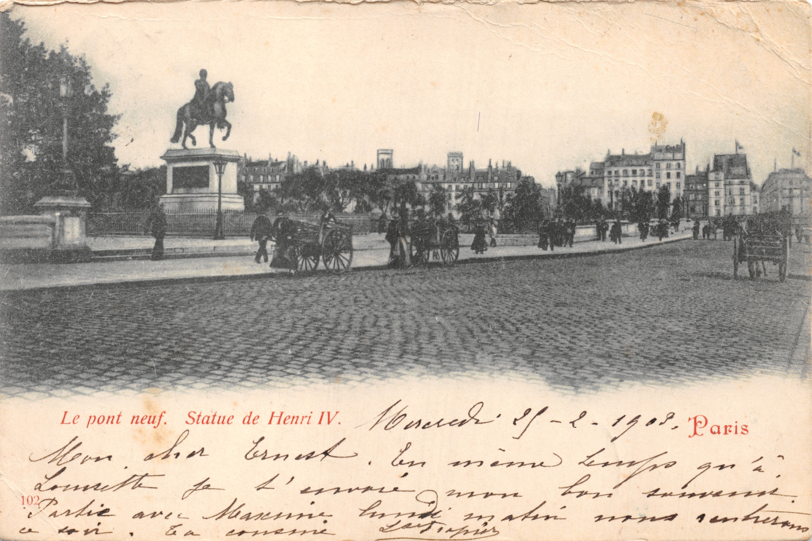 Le pont neuf — Statue de Henri IV — Éditeur : 102