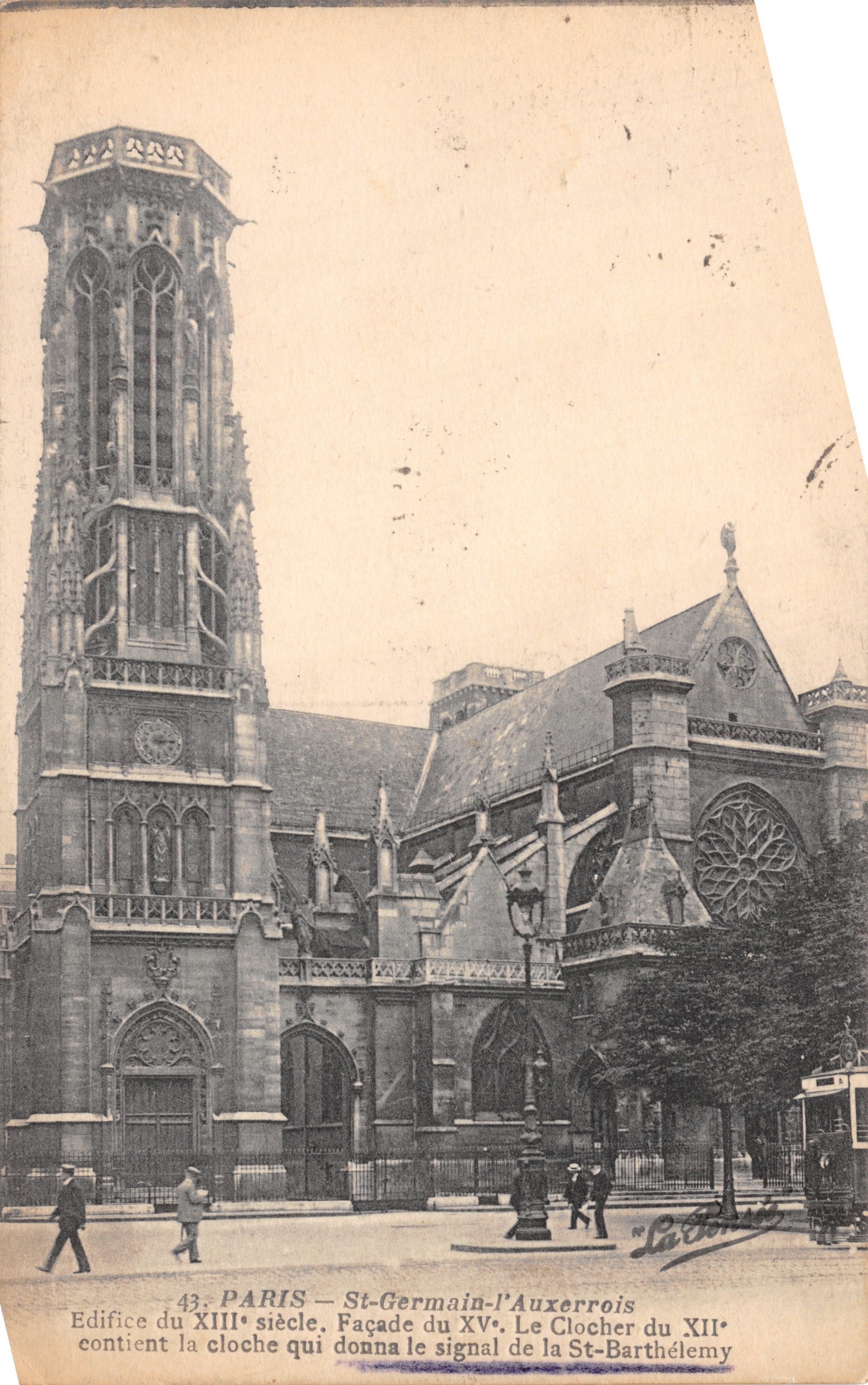 Parijs — St-Germain-l'Auxerrois — Gebouw van de 13e eeuw, gevel van de 15e eeuw, klokkentoren van de 12e eeuw