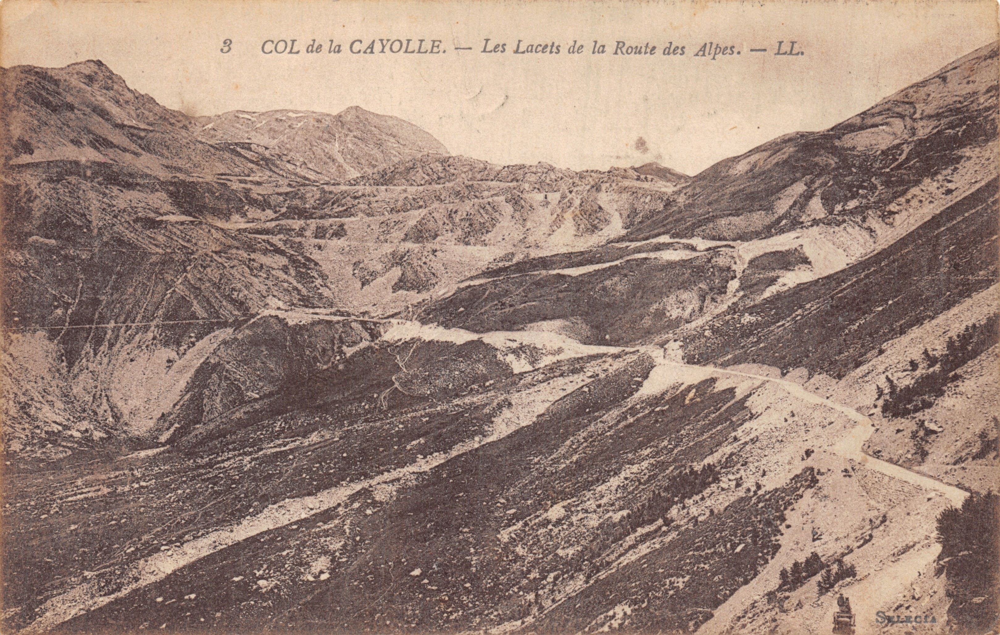 Col de la Cayolle — Les Lacets de la Route des Alpes — LL. — Éditeur Sylacia
