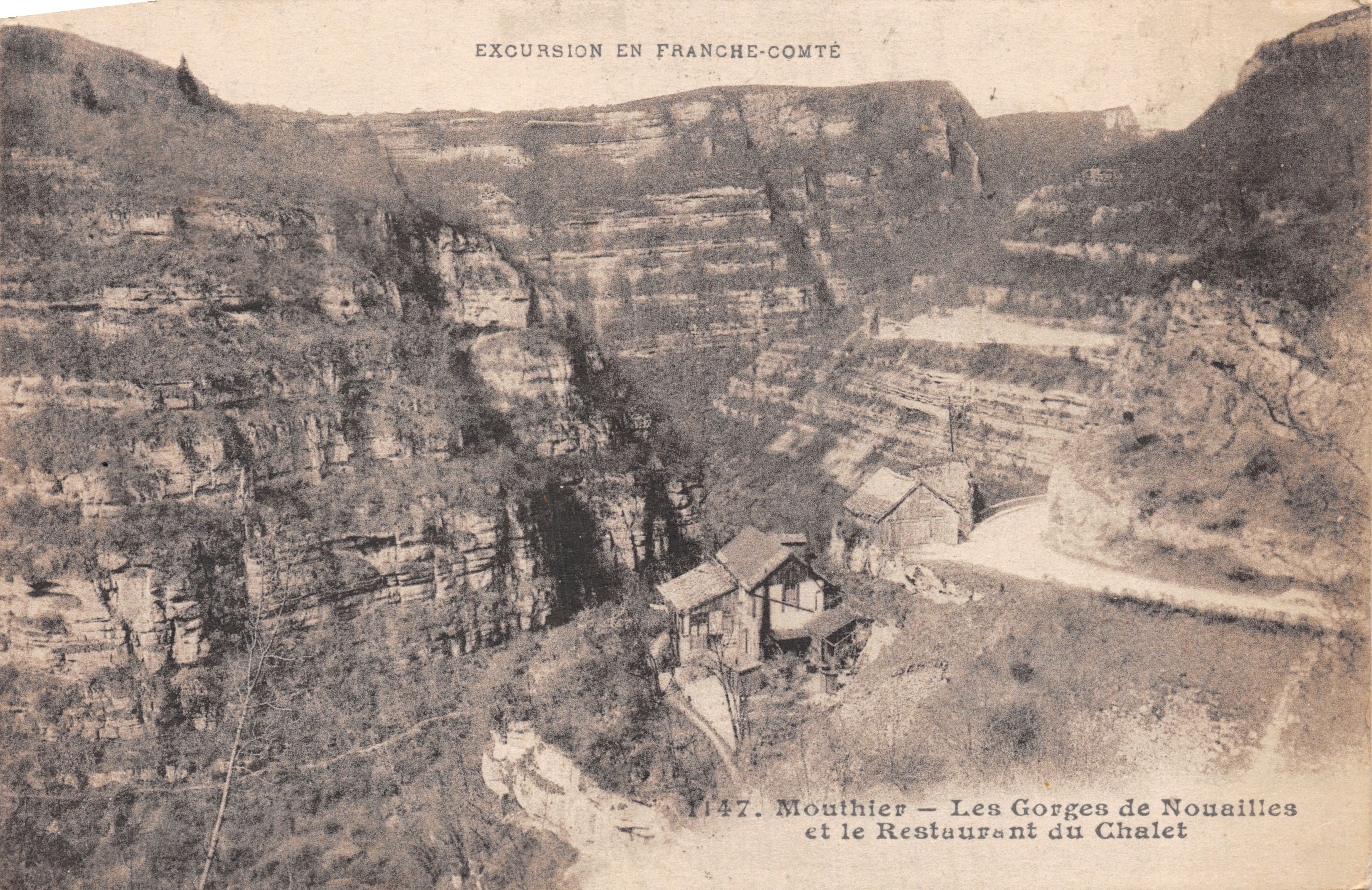 Les Gorges de Nouaillles — Le Restaurant du Chalet — Éditeur L. Lillard-Prêtre, n° 1147