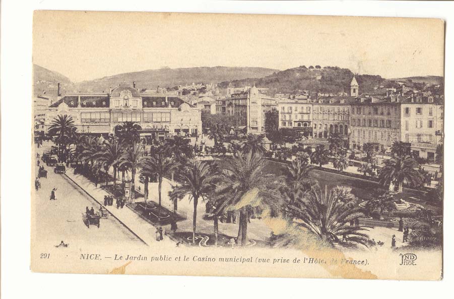 Nice CPA Le jardin public et le casino municipal (vue prise de l'hotel de France)