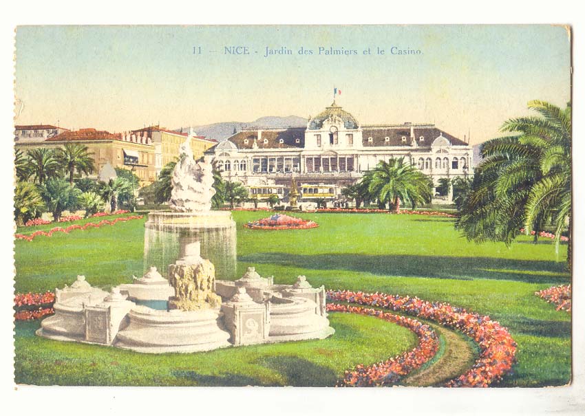 Nice CPA Jardin des palmiers et le casino