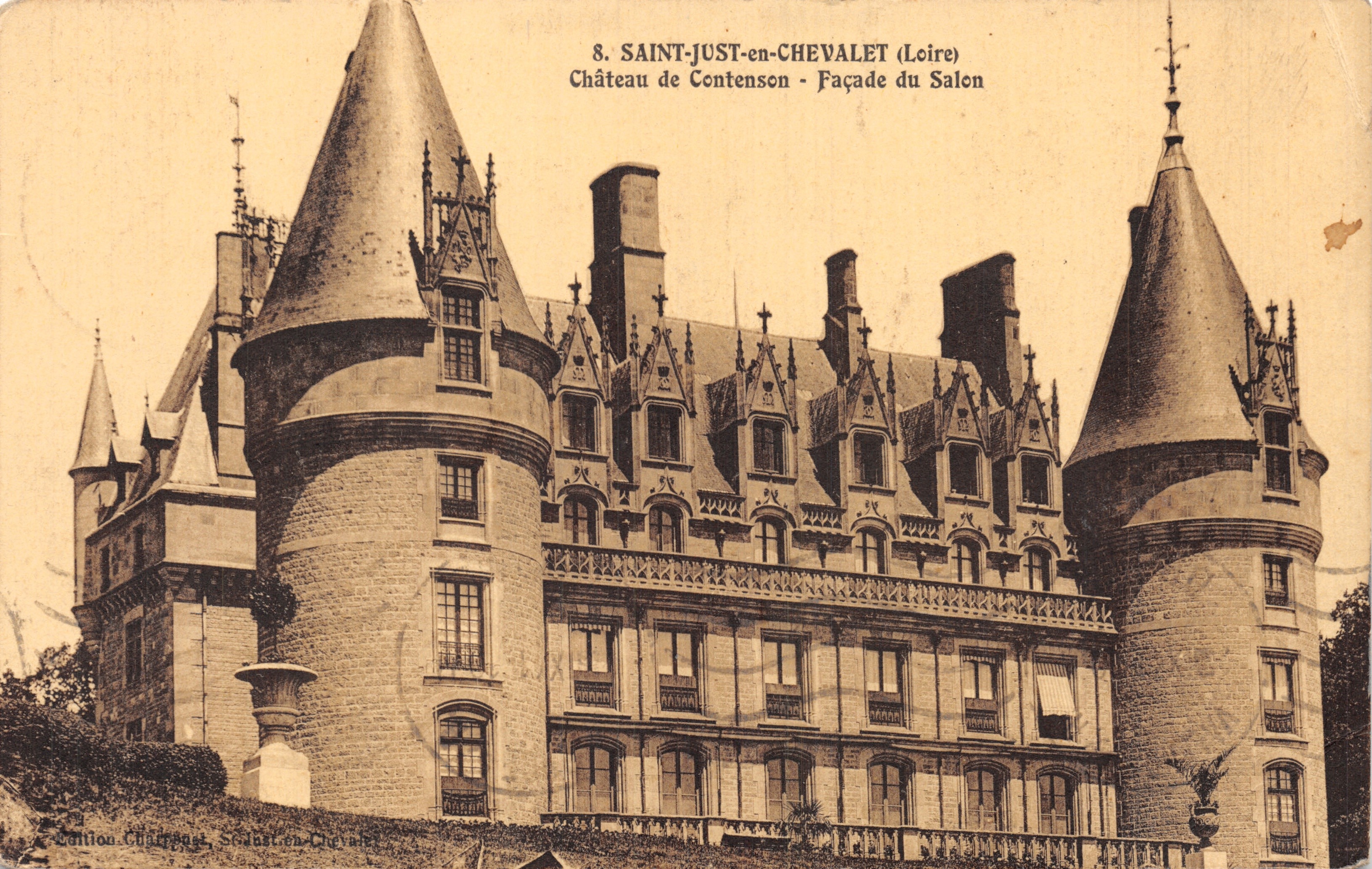 Saint-Just-en-Chevalet (Loire) — Château de Contenson - Façade du Salon — Édition Châteauneuf, Saint-Just-en-Chevalet