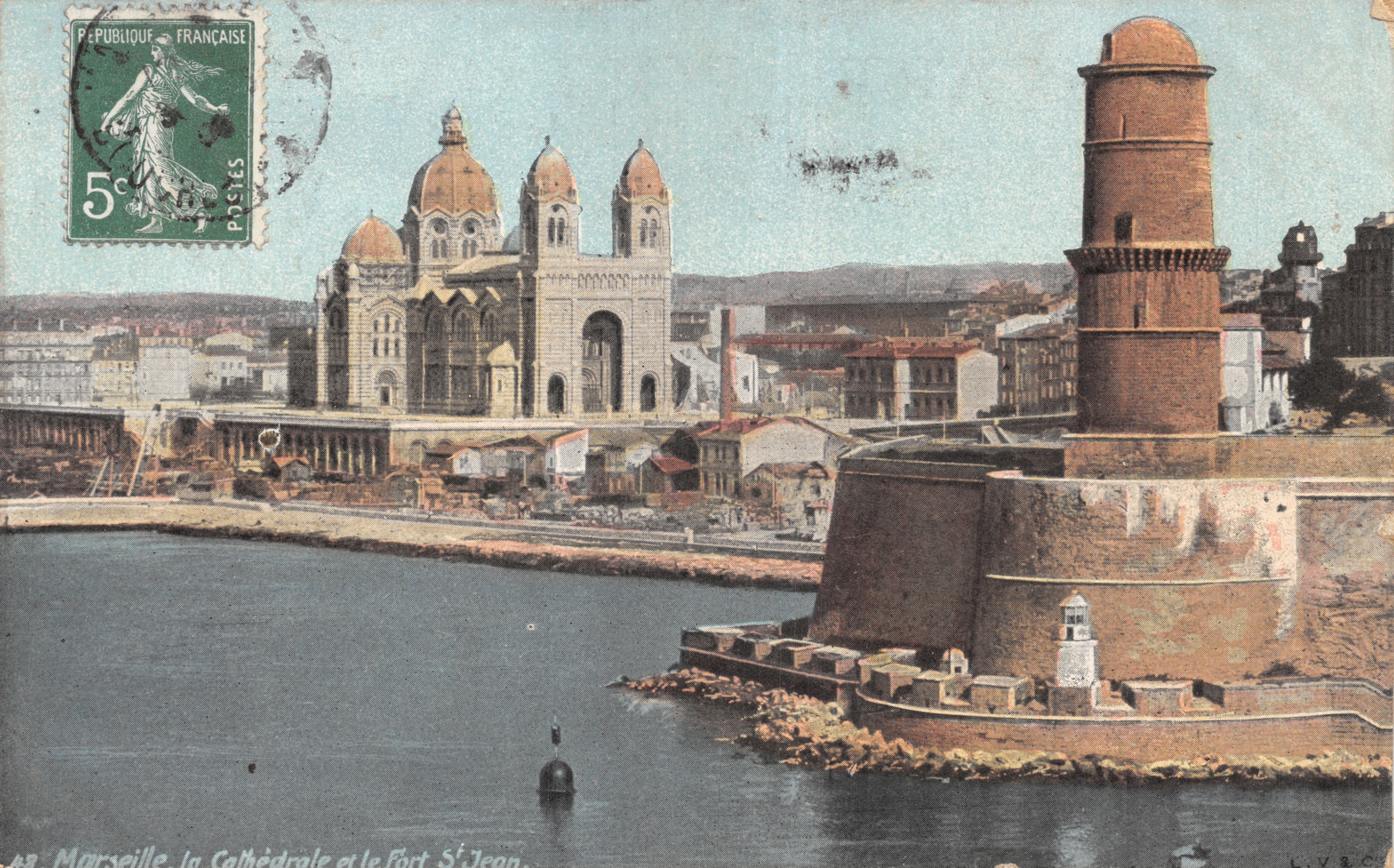 Marseille, la Cathédrale et le Fort Saint-Jean — éditeur L.V.B.C. n° 64