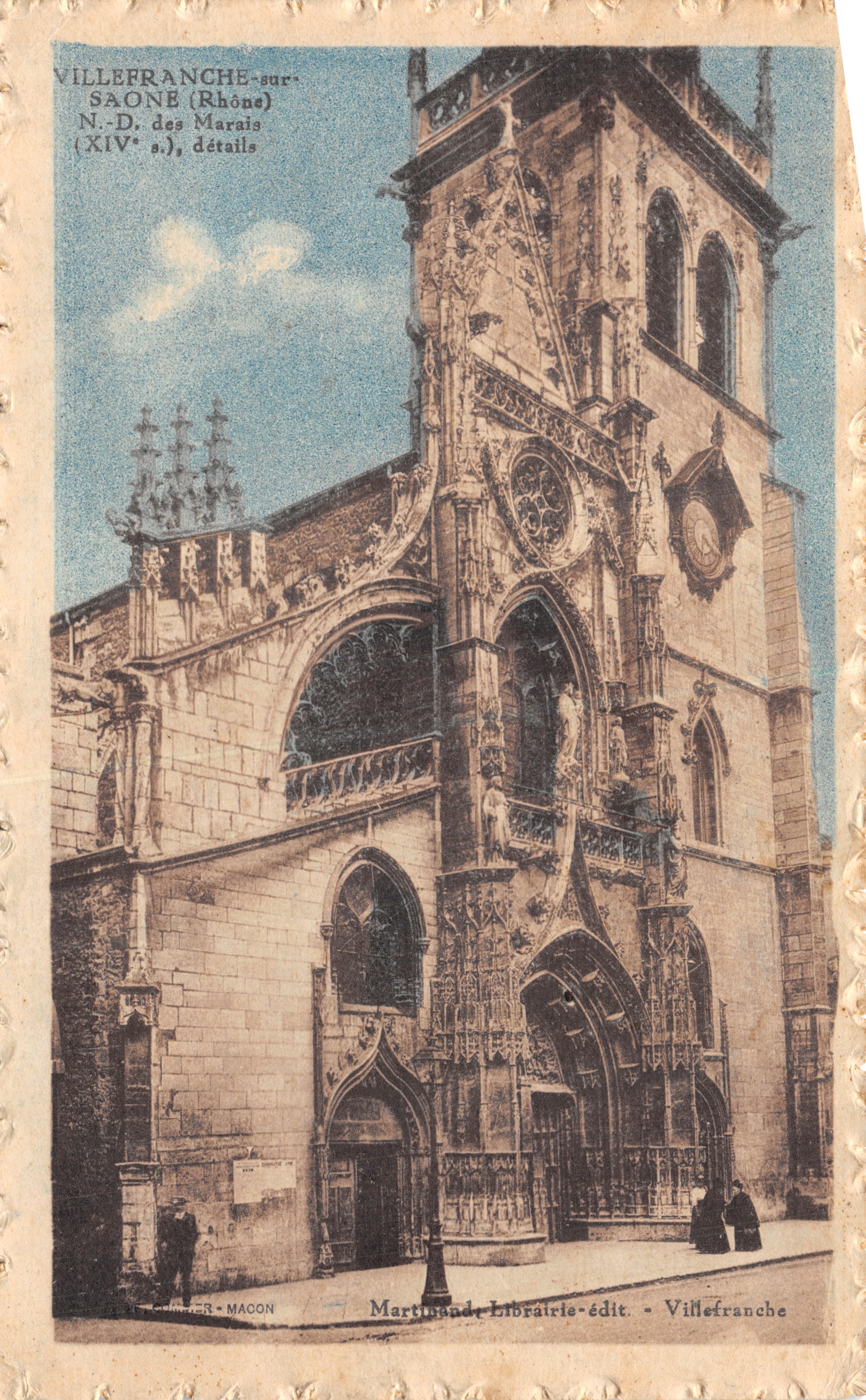 Villefranche-sur-Saône — Détails de la N.D. des Marais (XIVe s.) — Martinand Librairie-édit. - Villefranche