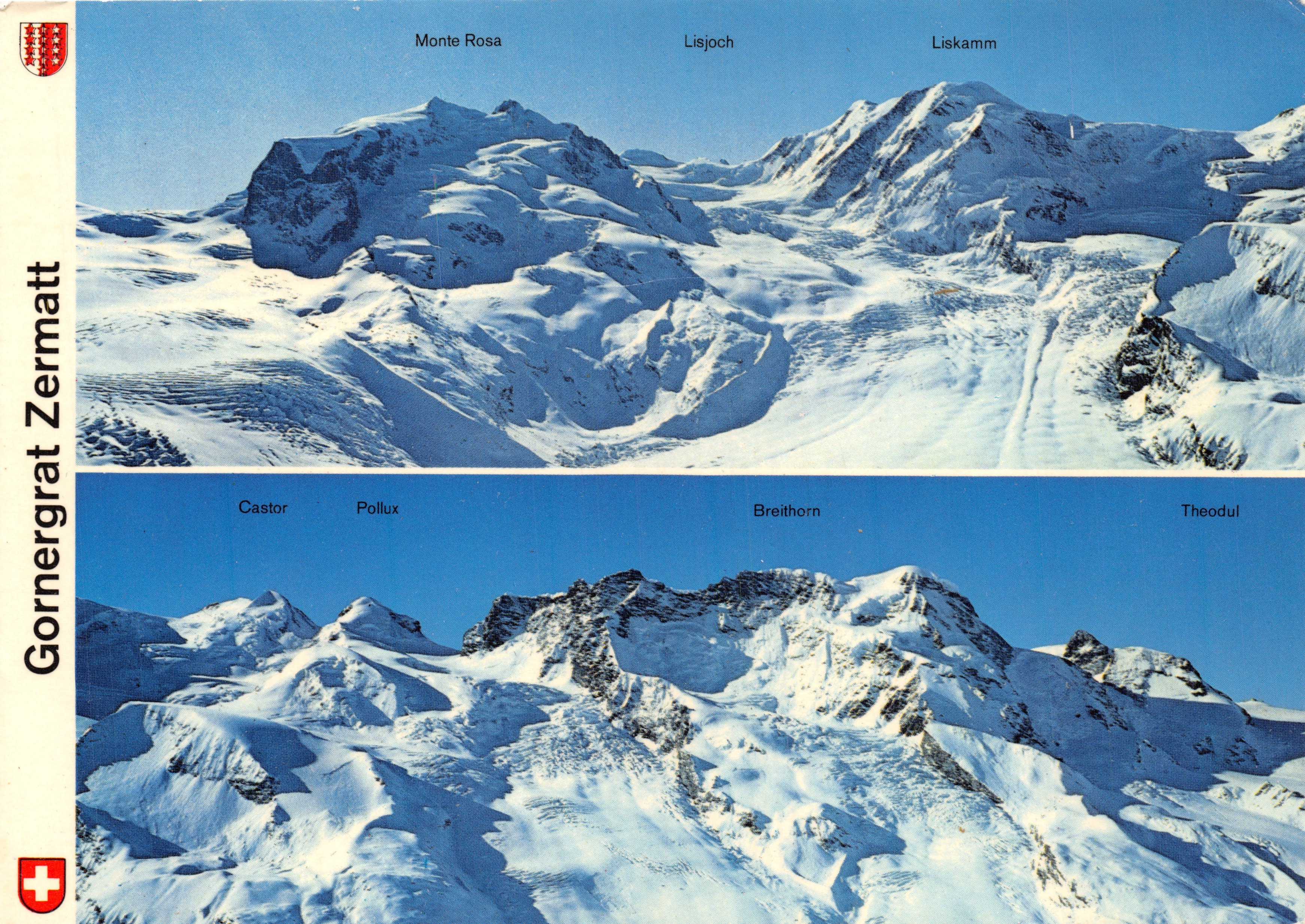 Vue des montagnes du Gornergrat — Zermatt — éditeur Klopfenstein, n° 49955