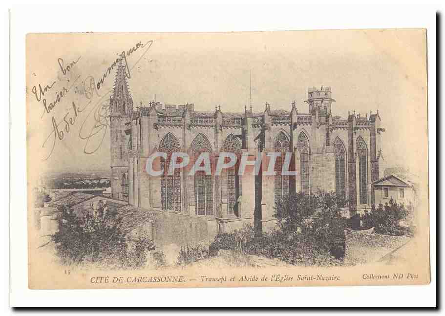 Cite de Carcassonne CPA Transept et abside de l'eglise Saint Nazaire