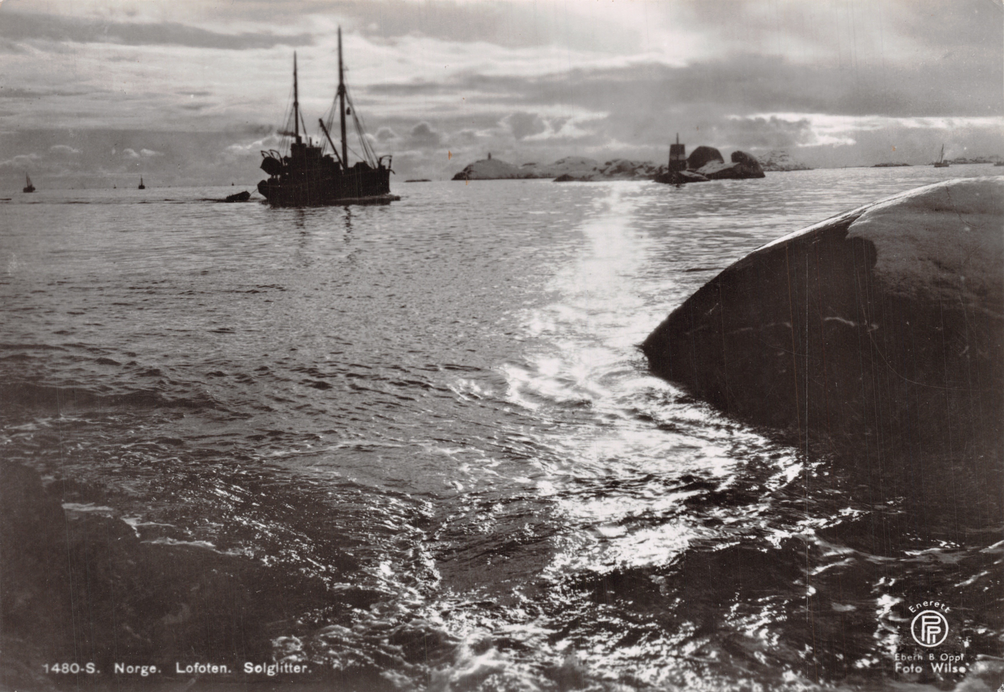Lofoten — Solgjitter — éditeur Eberh. Oppi's Kunstforlag Oslo, n° 1480-S