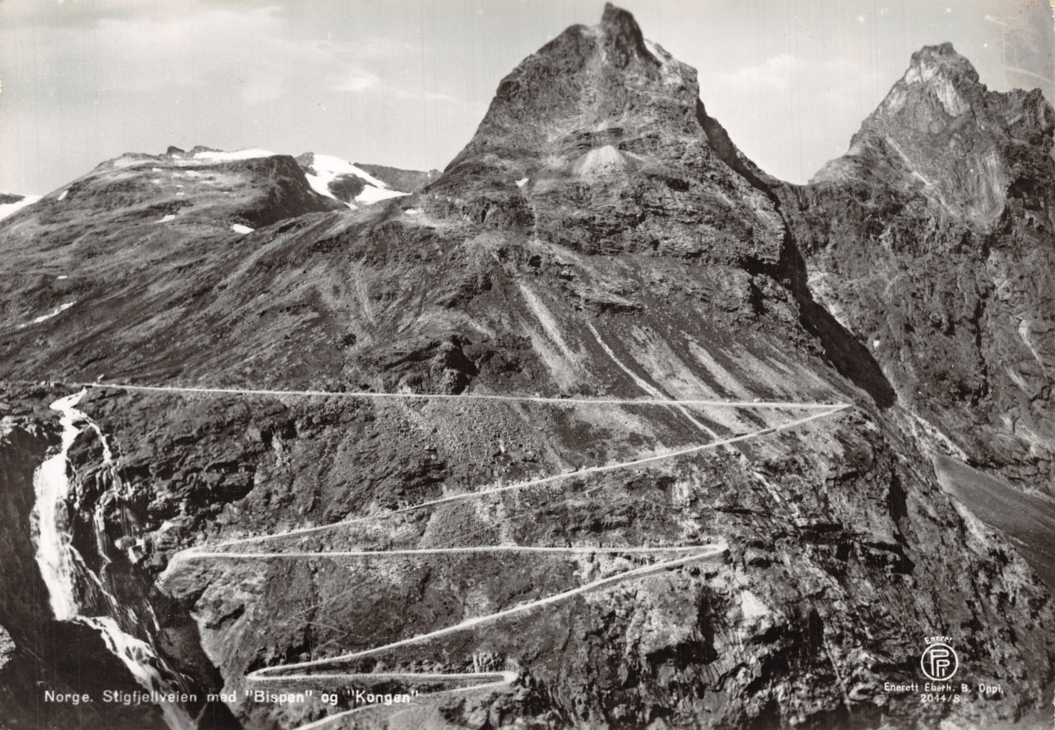Norvège. Stigfjellveien avec "Bispen" et "Kongen" — éditeur Enerett Eberh. B. Oppi, n° 2044/8