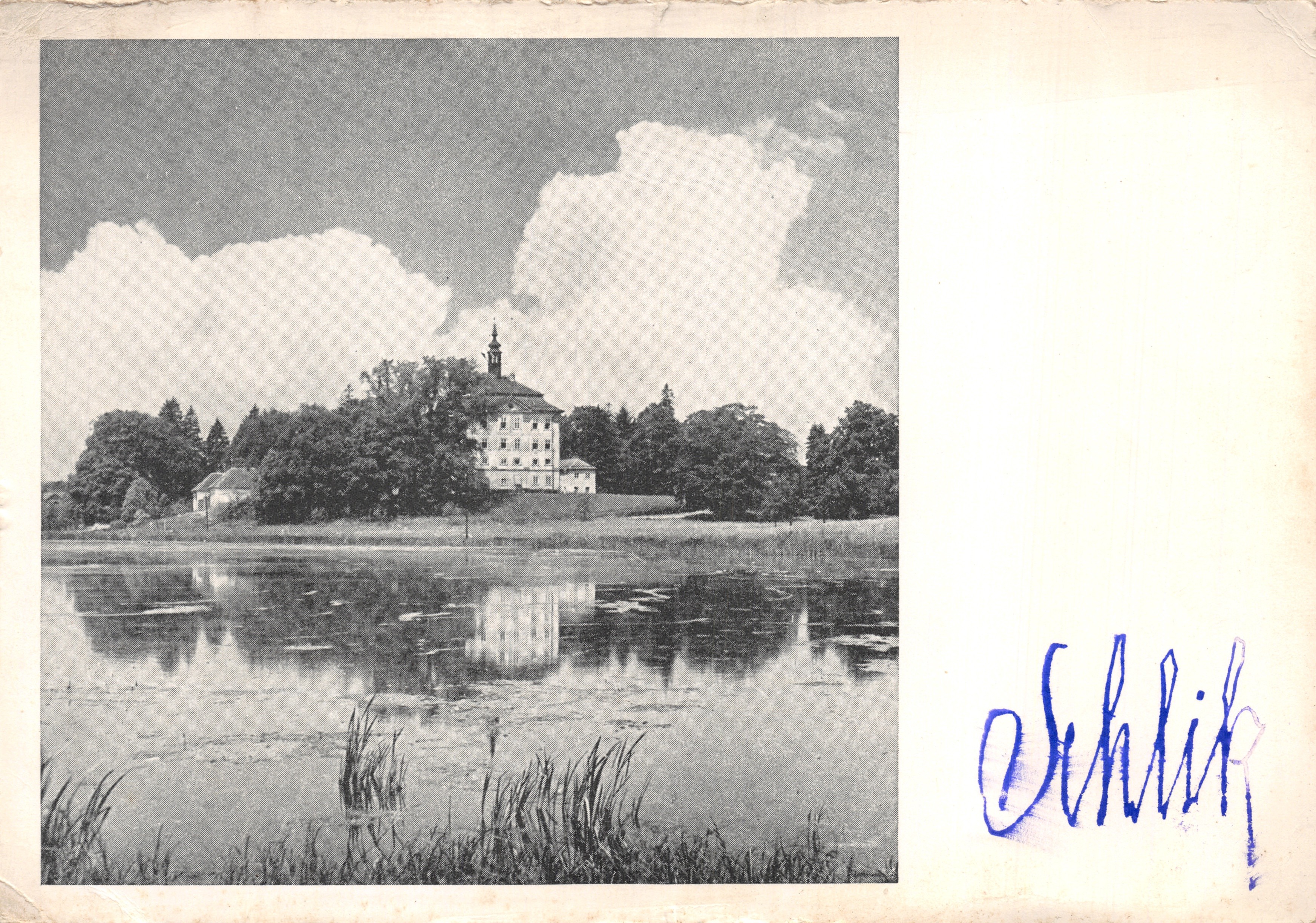 Schlilik — château sur une île au milieu d'un lac — Jiciněves P. l