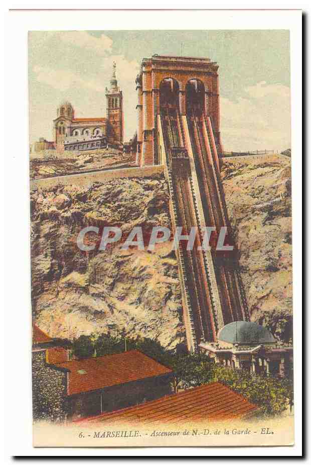 Marseille CPA Ascenseur de ND de la Garde