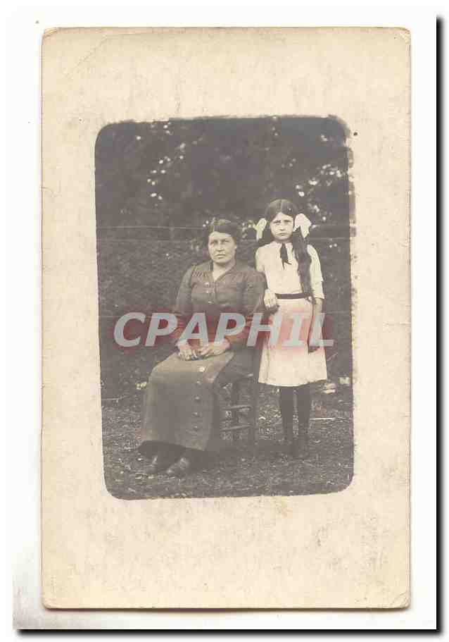 CPA Carte photo femme et enfant