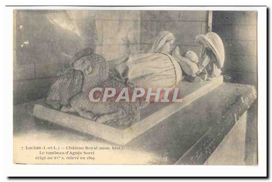 Loches CPA Chateau royal Le tombeau d'Agnes Sorel erige au 15eme releve n 1809