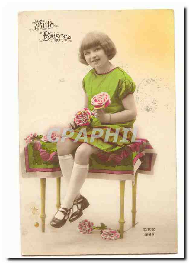 CPA Voeux Mille baisers (enfant)