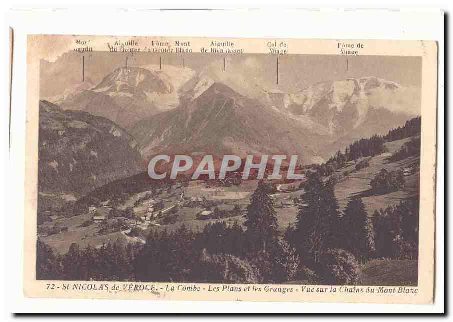 St Nicolas-de-Véroce — La Combe, Les Plans et les Granges — Vue sur la Chaîne du Mont Blanc