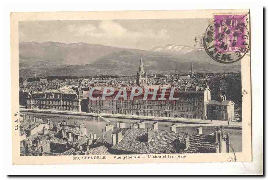 Grenoble — Vue générale — L'Isère et les quais — CI. A. V. n°023