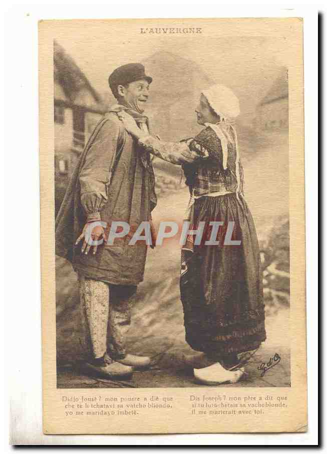 CPA L'auvergne Dis jospeh (paysans folklore)