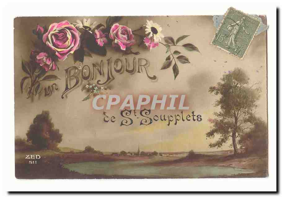 CPA Fantaisie Bonjour de St Soupplets