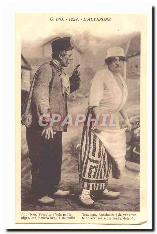 L'auvergne CPA Non non Toinette Vole pai te aigre (couple)