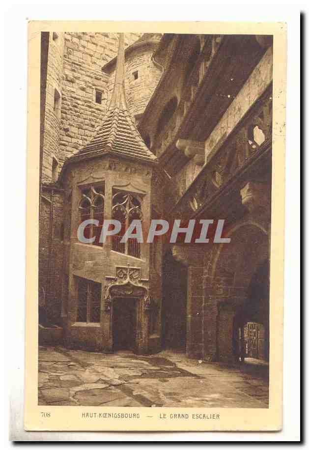 Haut Koenisgbourg CPA le grand escalier