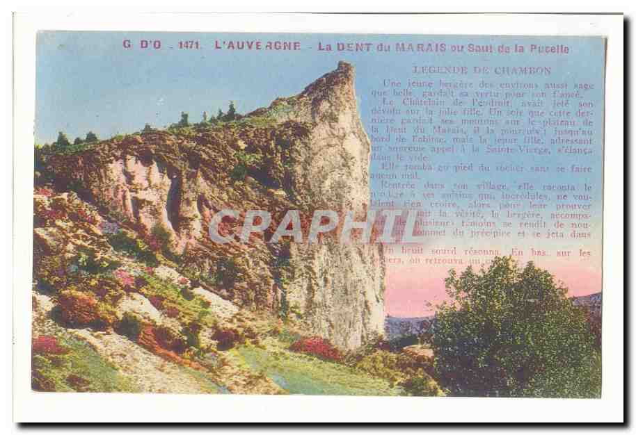 L'auvergne CPA La dent du MArais ou saut de la pucelle