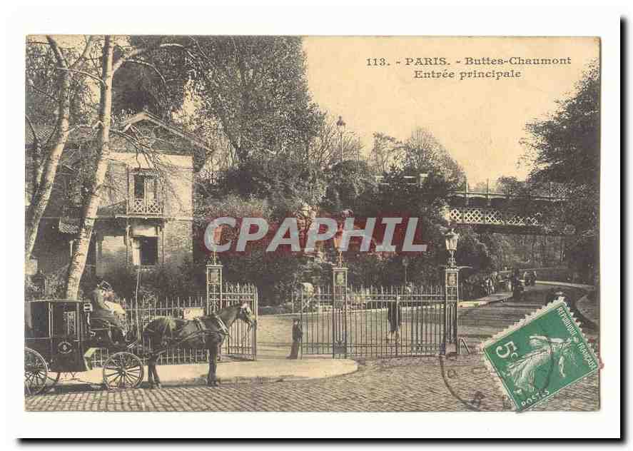 Paris (19eme) CPA Buttes Chaumont Entree principale