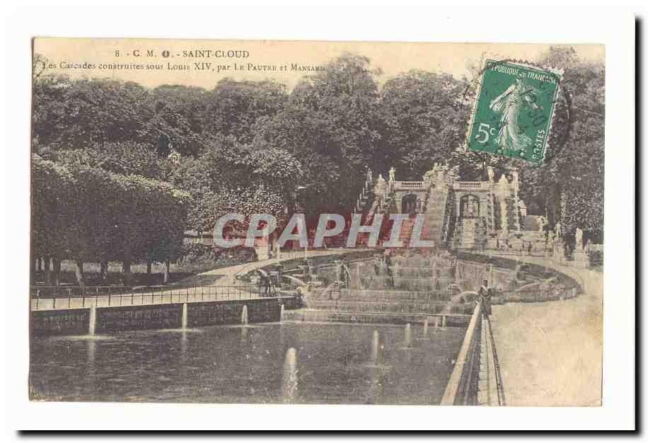 Saint Cloud CPA Les cascades construites sous Louis XIV par le Pautre et Mansard