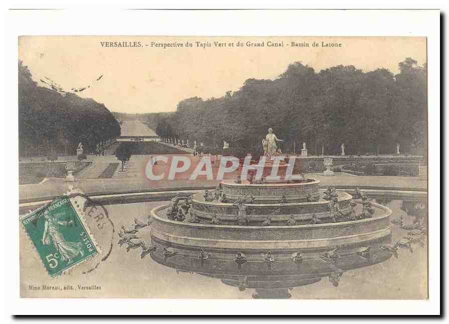 Versailles CPA Perspective du tapis vert et du grand canal Bassin du Louvre