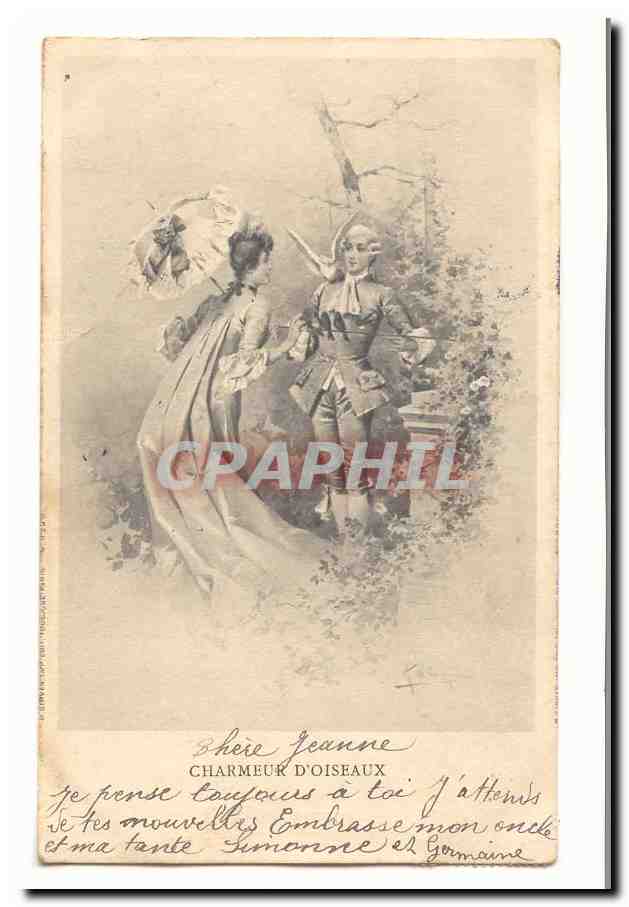 CPA Fantaisie Charmeur d'oiseaux