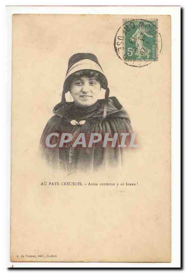 CPA Au pays Creusois Avisa commo y ae bravo !(femme)