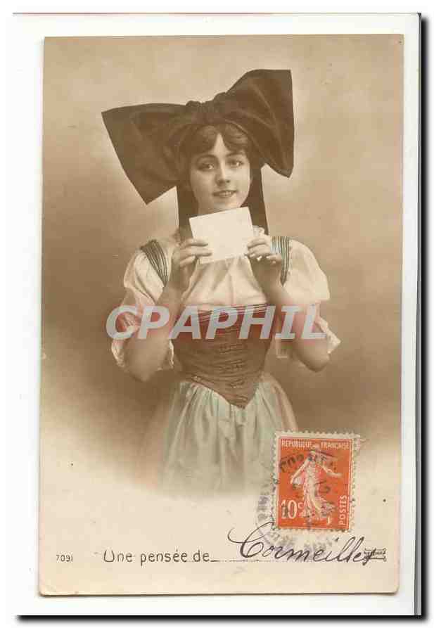 CPA Costume Alsacienne (Alsace) Une pensee de Cormeilles