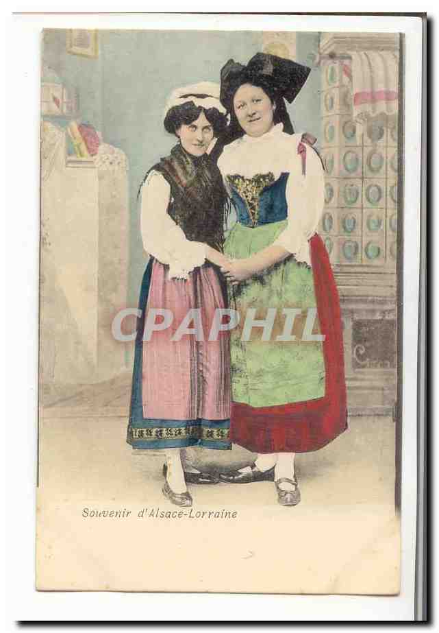 CPA Costume Alsacienne (Alsace) Souvenir D'Alsace Lorraine