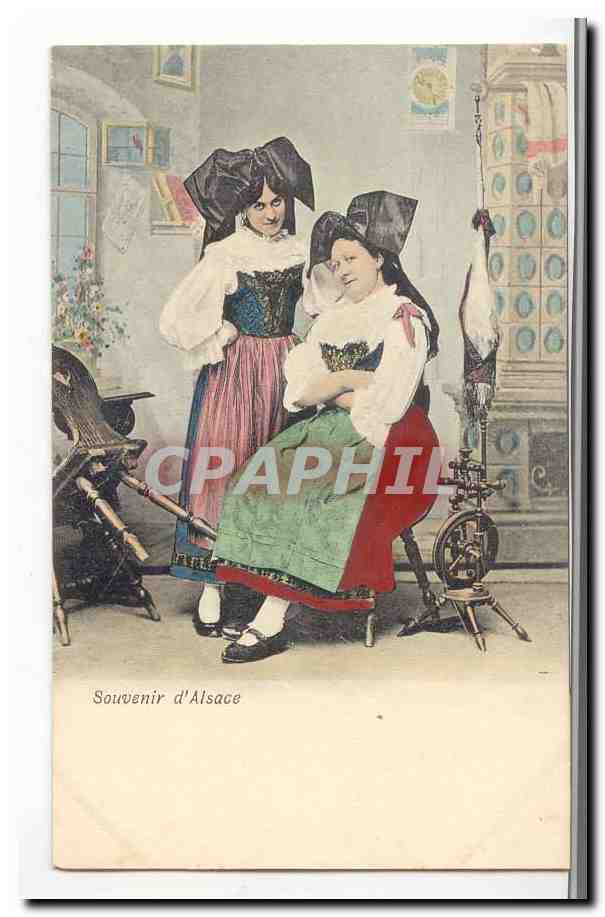 CPA Costume Alsacienne (Alsace) Souvenir d´Alsace Lorraine
