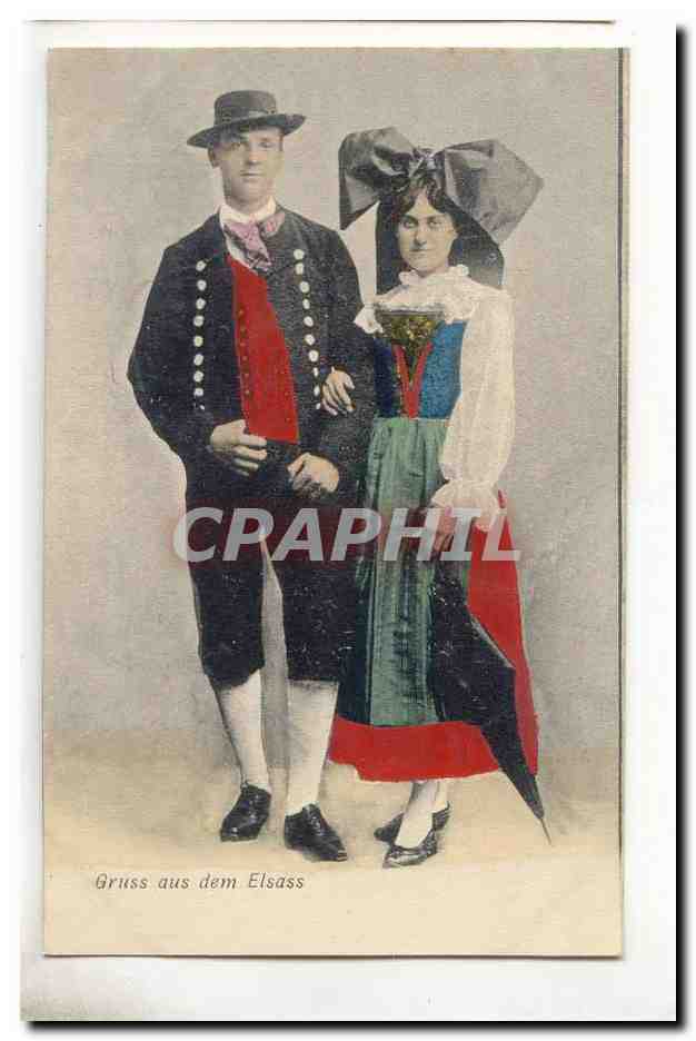 CPA Costumes Alsaciens (Alsace) Gruss aus dem Elsass