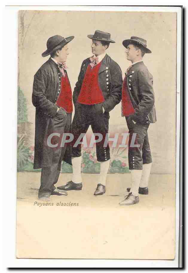 CPA Costumes Alsaciens (Alsace) paysans alsaciens