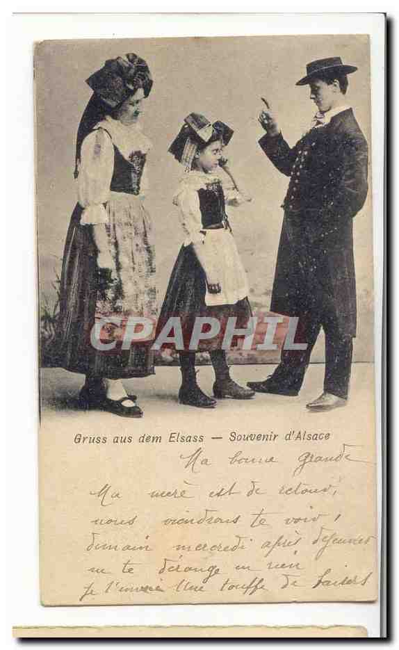 CPA Gruss aus dem Elsass CPA Souvenir d'Alsace
