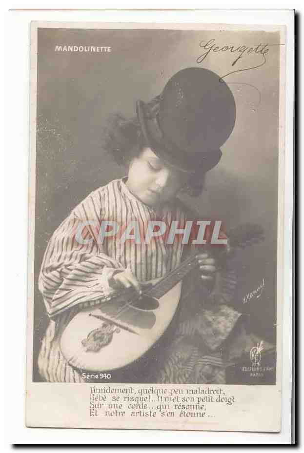 CPA Mandolinette (musicien musique enfant)
