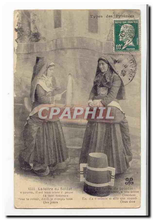 CPA La lettre du soldat CPA Type des Pyrenees
