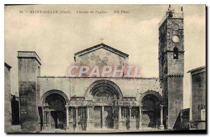 Saint-Gilles (Gard) — Façade de l'église — ND Phot.