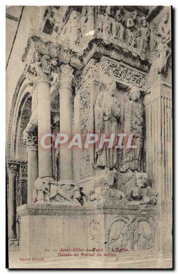 Saint-Gilles-du-Fard — L'Église. Détails du Portail du milieu — Kaidor Thraud, n° 44