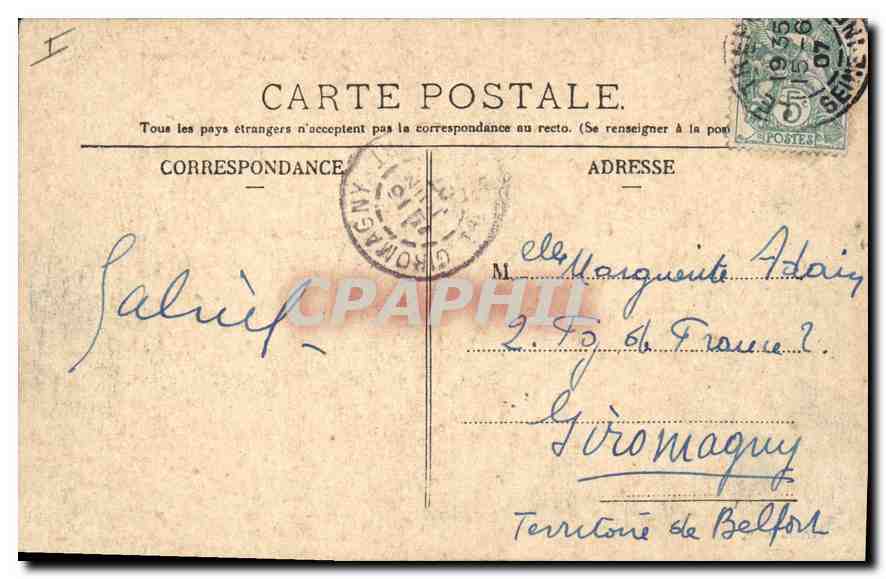 CPA Le Treport la Jetee par mer houleuse  — Rückseite