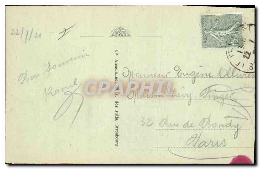 CPA Le Treport les Villas de l'esplanade de la plage et les Falaises  — Rückseite