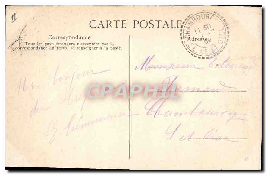 CPA Le Treport gros temps  — Rückseite