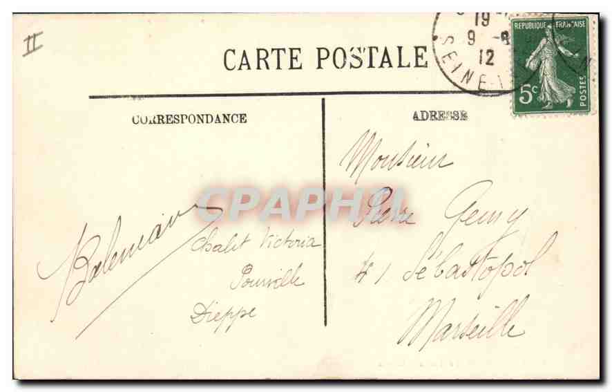 CPA Dieppe le Vieux chateau  — Rückseite