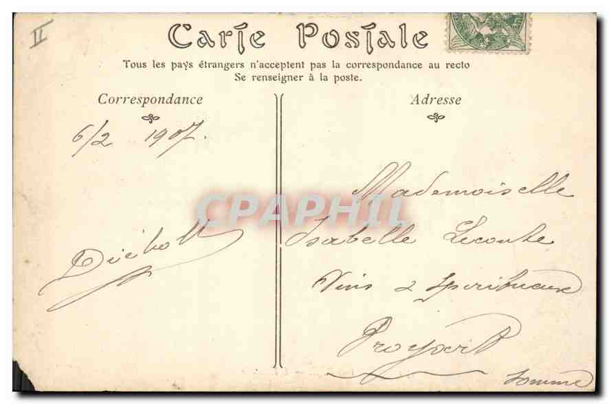 CPA Dieppe l'Estacade  — Rückseite