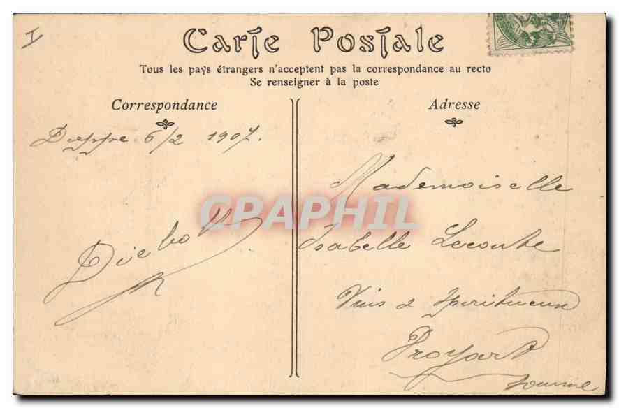 CPA Dieppe La Jetee un jour de tempete  — Verso
